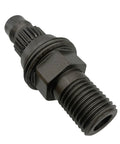 Close-up of 1-1/4 Inch 7 Male to BU Connection Core Bit Adapter for Rotary Mode Only Core Drilling, beefed-up heat-treated steel.