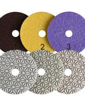 3 Piece 4 Inch Diamond Polishing Pad Set Wet Or Dry 50 To 6000 Grit For Granite Marble Stone Polishing On Grinder Polisher Or Drill