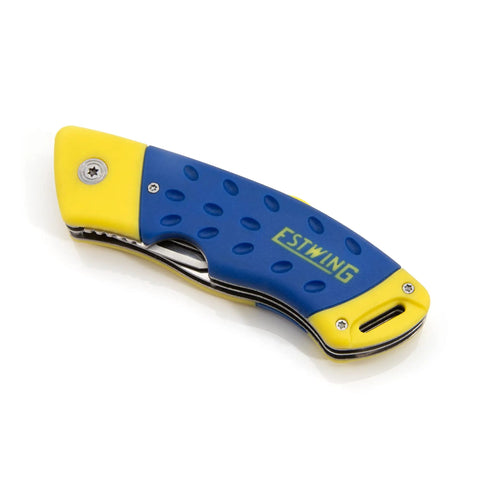2-In-1 Folding Jab Saw With Retractable Utility Knife for Quick Drywall Cuts, stainless steel frame and blade, folded view