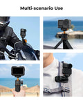 Magnetic Quick Release Mount For DJI Osmo Action 6 And Osmo Nano Aluminum Alloy Bracket Extension Base With One Quarter Inch Screw Hole For Tripod Selfie Stick And Action Camera Accessories Built For Fast Setup used in various scenarios including motorcycle, tripod, handheld, and wearable applications.