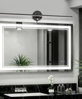 32 Inch Picture Lights For Bathroom Vanity And Over Mirror Wall Lighting, Plug In Or Hardwired 18W 3000K Dimmable LED, sleek modern black