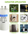 CBB60 40uF 450V AC Round Run Start Capacitor For Motors 50 60Hz Explosion Proof, applications in appliances and lawn equipment