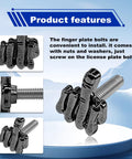 Fresh Hand Style License Plate Screw Kit Stainless Steel Finger Fastener featuring black bolts for secure mounting.