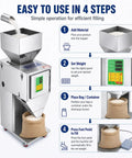 Smooth Operator Automatic Bag Weighing And Packing Filler With Dual Vibration Feed and Foot Pedal Switch for precise filling steps.