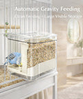 Top Shelf Cage Mounted Bird Feeder Keeping The Mess At Bay With Non Spill Design And Plenty Of Seed Space Featuring A Solid Perch For Your Feathered Friends To Chow Down In Comfort with visible seed storage.