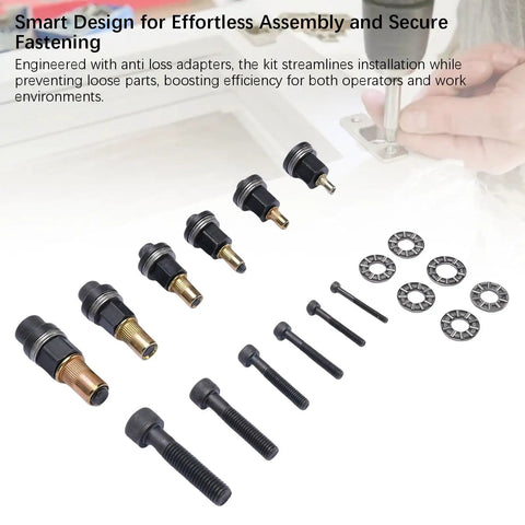 Hand Rivet Head Nut Set With Mandrels For Tight Spots Includes M3 M4 M5 M6 M8 M10 Universal Rivnut Tool Kit Ideal Sheet Metal Work And Piping Jobs Manual Quick Install Hardware Fix Your Projects Today, M3-M10 mandrels and rivnuts