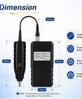 3 In 1 Digital Vibration Meter Vibrometer For Shop Floor Diagnostics, Real Time Vibration Analysis, Piezoelectric Sensor Vibe Checker, Rotating And Reciprocating Equipment Monitor, Pro Grade Tool showing 145mm unit and 125mm probe, 70mm wide