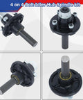 4 On 4 Trailer Axle Kit With Idler Hub And BT8 Round Spindle 2,000 Lb Capacity, black coated hubs, 4-view image