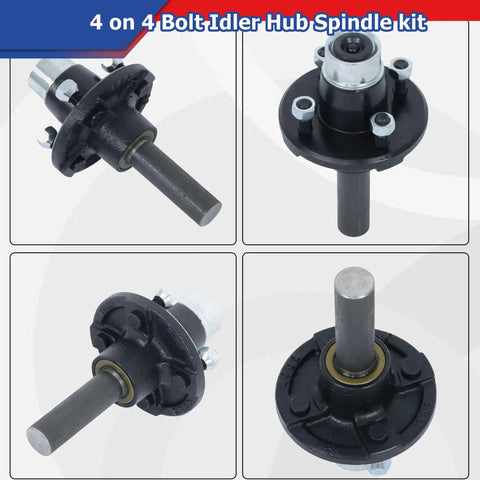 4 On 4 Trailer Axle Kit With Idler Hub And BT8 Round Spindle 2,000 Lb Capacity, black coated hubs, 4-view image