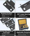 50 Pairs Small Hinges Set For DIY Projects, mini metal tiny hinges featuring polished surface, large opening, durable for boxes
