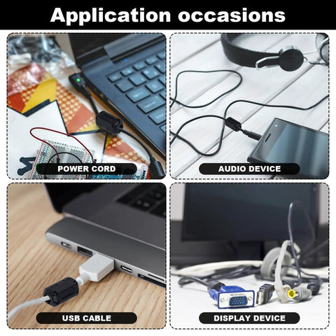 20 Piece Clip On Ferrite Core Beads For 7mm Cables EMI RFI Noise Suppressor Clamp On Ferrite Chokes For USB Power Cables