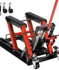 Heavy Duty Hydraulic Motorcycle Lift Jack Up To 1500 Lbs Portable Steel ATV Lift Stand With Wheels And Handle Great For Motorcycles Dirt Bikes And ATVs Red