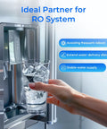 Sturdy Small Water Pressure Tank Ideal For Tankless Reverse Osmosis Systems And Fridges with glass of ice water.