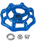 Slick Heavy Duty Cast Iron Outdoor Faucet Handle Replacement Kit For 6X6Mm Square Stem With No Hassle Mounting Hardware For Courtyard Bathroom Garden And Kitchen Sink Blue showing blue cast iron handle with hardware.