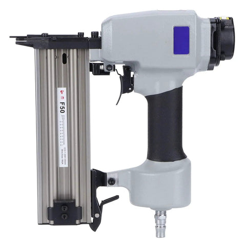 Smooth Operator Pneumatic Brad Nailer Featuring Low Noise Air Drive And Spring Buffer Switch For Knocking Out Trim Work And Fine Woodworking Tasks Around Your Space