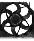 Zero Sweat Direct Swap Slick Heavy Duty Electric Radiator Cooling Fan Replacement For BMW X3 E83 2004 to 2011, rear view.