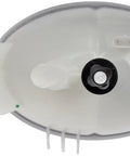 Top view of pressurized coolant reservoir with cap for Mercedes Benz vehicles, oval shape, fits select models, durable design