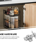 Heavy Duty Self-Closing Cabinet Hinges With Hydraulic Soft-Close, Thickened Cold Rolled Steel, Large Size, Quiet Operation For Kitchen Cabinets visible on open wood cabinet