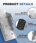 Two Pack Aluminum Anti Skid Shoe Kit For Extension Ladders Replacement Parts With Rubber Padded Ladder Feet, detail view