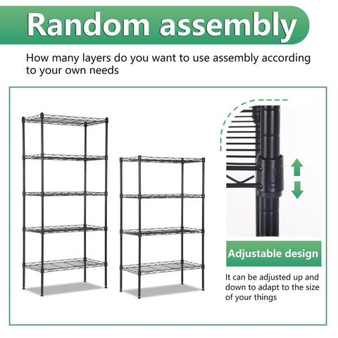 Killer Five Tier Wire Shelving Unit Beefed Up Metal Storage Rack With Adjustable Shelves For Garage And Closet Organization Supports One Hundred Fifty Pounds Per Shelf In Sleek Black