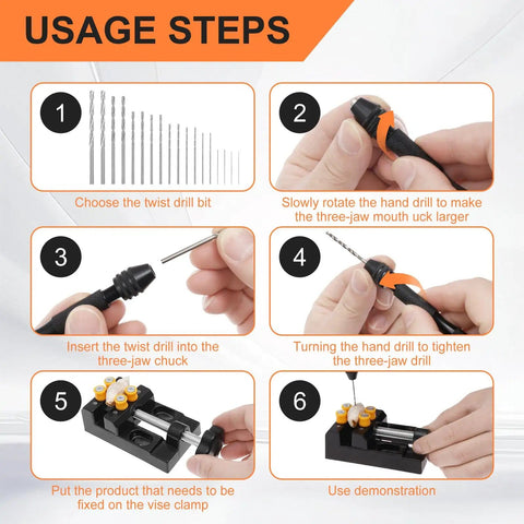 Usage steps for Mini Drill Press Vise Kit With 0 To 2.17 Inch Clamping Range And Four Jaw Bench Vise Precision Small Vise