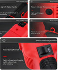 Heavy-Duty Electric Pipe Threader 2300W Motor Powers Through Galvanized Iron Pipes controls including rubber handle and power switch.