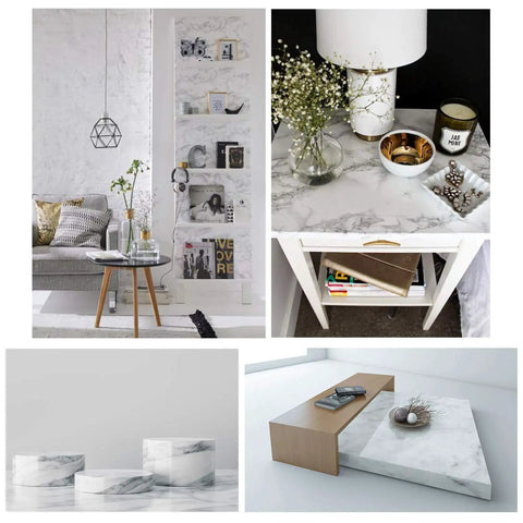 Living room spaces with Marble Contact Paper Peel And Stick For Countertops Kitchen Cabinets And Bathroom Waterproof Granite Gray White Marble Vinyl PVC Removable Easy Install DIY Friendly surfaces.