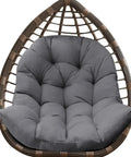 Waterproof Outdoor Egg Chair Cushion For Hanging Chairs Thick 35 By 47 By 7 Inches Grey Replacement Cushion in wicker chair.