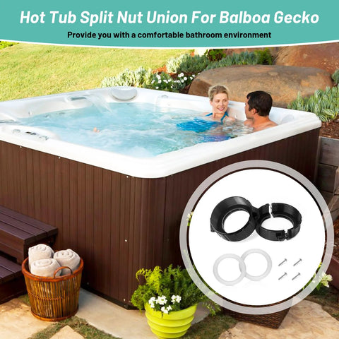 2-inch spa hot tub heater pump union split-nut kit with screws, gaskets and O-rings for Balboa Gecko