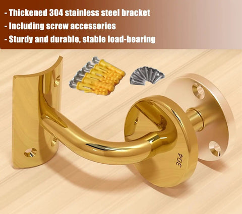 Heavy Duty Acrylic Railing Kit With End Caps No Sweat Setup Indoors Or Outdoors No Slip Stair Treads Grab Bars Tough Grip Handrails For Decks Steps And Entryways Complete Safety Fix sturdy 304 stainless steel bracket with mounting screws included.