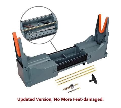 Portable Gun Cleaning Stand For Rifles And Shotguns Lightweight Collapsible Range Bench with storage compartments and tools