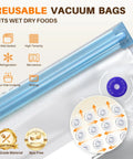 Compact Handheld Vacuum Sealer For Food Storage And Meal Prep, BPA-free reusable food storage bag features and benefits