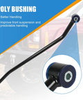 Beefed-Up Front Adjustable Track Bar For 4-6.5 Inch Lift Cherokee XJ 1984-2001 - Heavy Duty Forged Steel, Factory Style Bushing, Easy Adjust, Improves Alignment And Reduces Suspension Stress For 2WD And 4WD Jeep XJ, poly bushing close-up