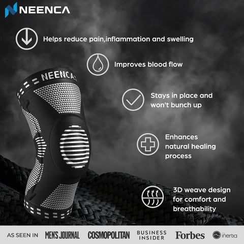 Professional Knee Brace With Patella Gel Pad And Side Stabilizers, Medical Grade Compression Sleeve for Injury Recovery.