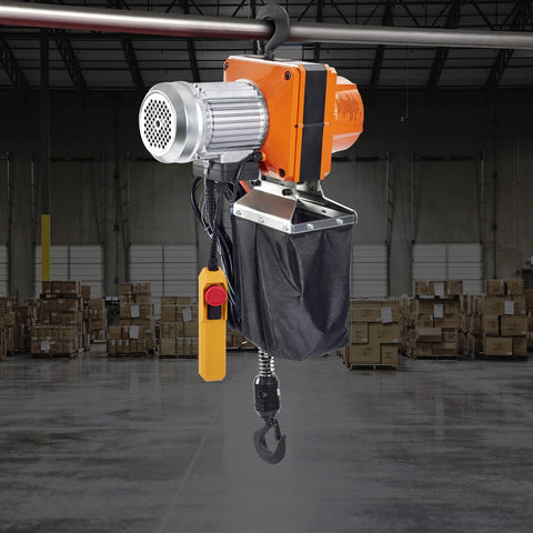 1 Ton Electric Chain Hoist Workhorse With 10 Ft Lift Height And 10 Ft Per Minute Speed 120V Single Phase Overhead Crane G100