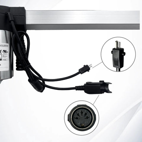 JLDQ-19.415.205D04 Linear Actuator Replacement showing dual cable, 2-pin plug for electric sofas, lift chairs, power recliners