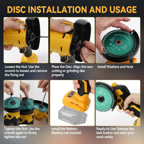Step-by-step guide for installing 4 Inch Cordless Cut Off Tool For DeWalt 20V Pro Grade Brushless Motor 18000 RPM