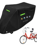 Heavy Duty Outdoor Trike Cover For Adult Three Wheel Bikes 75L 30W 44H 420D Tough As Nails Weatherproof UV Shield Built For All Weather Rugged Protection Fits Mountain Road Cruiser And Some E Bikes All Season on adult trike
