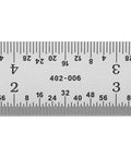 Dead Nuts Accurate Six Inch Metal Ruler Featuring Sharp Etched Scale Markings Built From Fully Hardened Carbon Steel With Sleek Chrome Plating for clear dimensional checks.