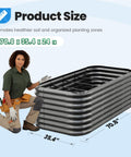 Oval Galvanized Raised Garden Bed Kit With Strengthened Crossbar For Tall Metal Planter Box To Grow Veggies In Outdoor 6x3x2 ft