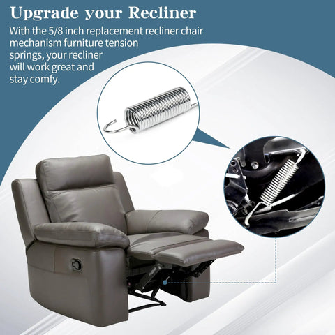 Tough As Nails Stainless Steel Recliner Springs Replacement 4 Pack Furniture Upholstery Repair Kit showing recliner mechanism spring.