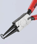 Close-up of red pliers from 4 Piece Circlip Pliers Set In Pouch For Internal And External Retaining Rings Snap Rings Forged Non Slip Tips