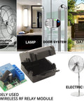 433MHz Universal Wireless Remote Control Switch Kit For 12V DC 1 Channel RF Relay Receiver Module Includes 5 Transmitters EV1527 Learning Code Remote System With Stable Signal Great Range Through Walls And Doors, 1-channel relay module for fan, lamp, gate, and door control
