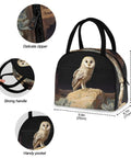 Owl Desert Landscape Insulated Lunch Bag with durable 300D exterior, strong handle, and zipper, 9.8x6.7x8.7 inches for men and women