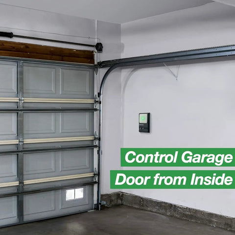 Installed Upgraded Wall Mount Garage Door Opener Keypad With Lighting Control Wired Replacement Panel on garage wall