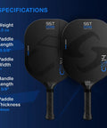 CX14H Next Level Power Hyper Pickleball Paddle With 3 5 Eighths Inch Handle, 8.5 Oz Weight, 3K Woven Carbon Fiber Face
