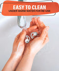 Hands washing reusable sleep ear plugs with 40 dB noise reduction for sleeping, premium silicone earplugs for flying, focus time and quiet moments, durable and comfy, great for musicians and restful nights.