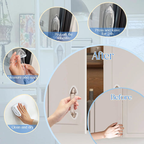 Acrylic Adhesive Handles Self Stick Pulls For Sliding Doors Shower Doors Cabinets And Drawers 2 Pack Clear with installation steps