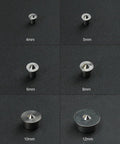 Pro Grade Six Piece Stainless Steel Wood Dowel Center Kit With Pins For Precise Furniture Positioning And Smooth Drilling Alignment And Quick Installation Includes 4mm 5mm 6mm 8mm 10mm And 12mm Dowel Centers, stainless steel dowel centers shown in 4mm to 12mm sizes