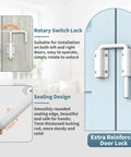 Upgraded Aluminum Sliding Door Loop Lock With 2 Inch U Shaped Multi Angle Design for 90 and 180 Degree Sliding Barn Doors Fences Windows Closets And Wardrobes No Fuss Setup Easy Install Durable White Gate Latch 1 Pack